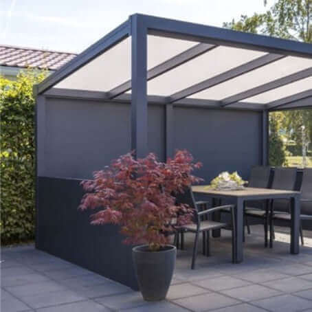 Aluminium Veranda with open side panel
