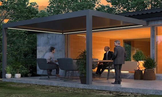 Pinela Deluxe Retractable Pergola wall mounted