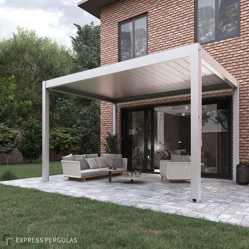 Pinela aluminium Pergola Glass Room with manually operated louvered blades