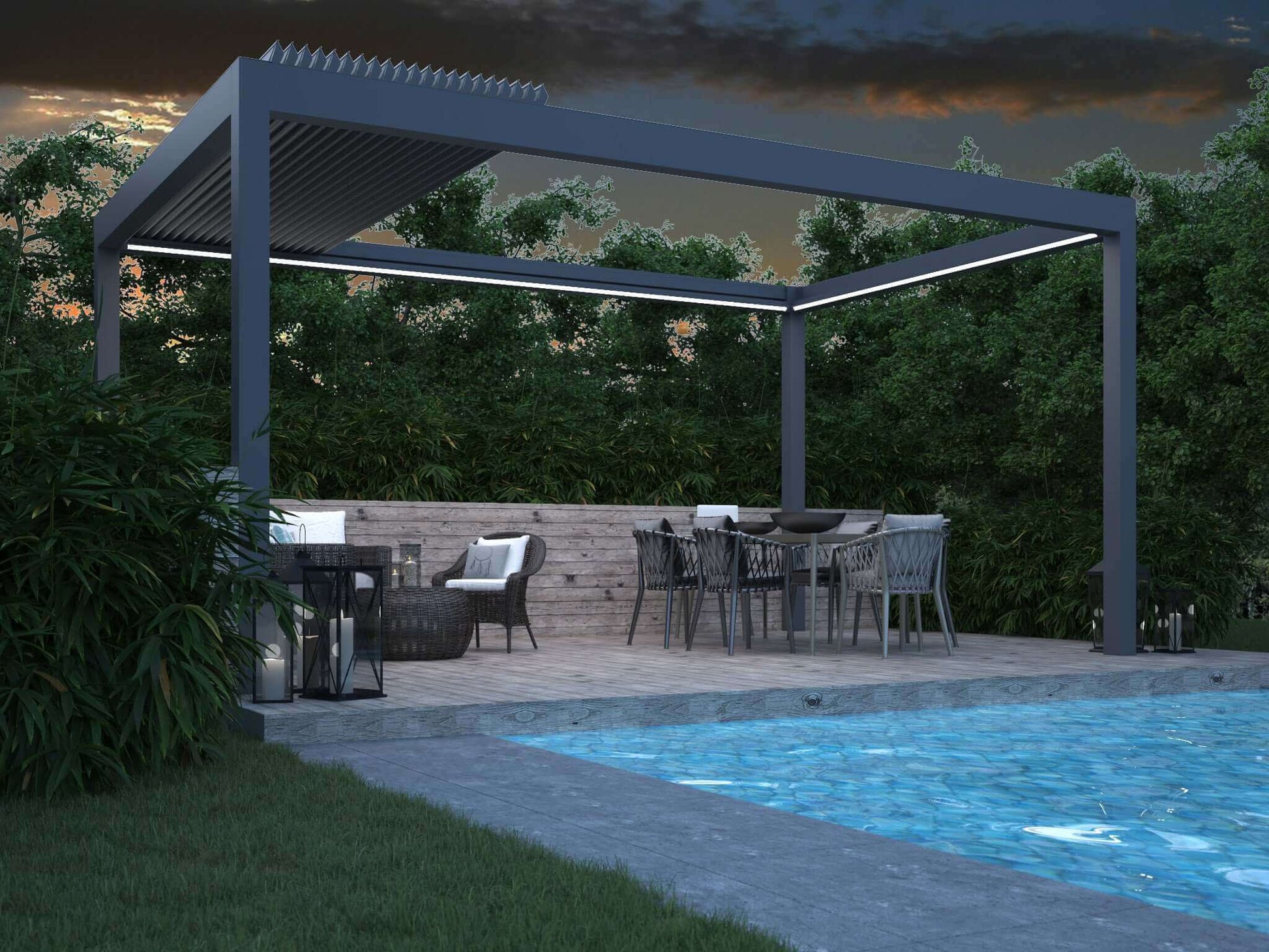 Pinela Deluxe the modern Retractable Roof Pergola