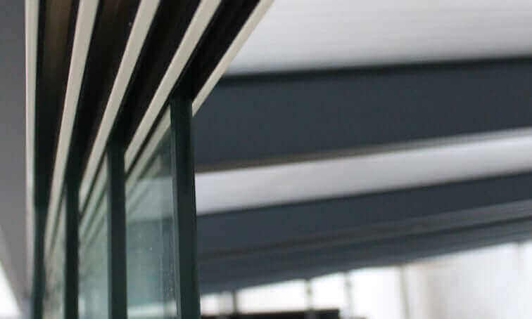 Fiano frameless sliding glass panels 