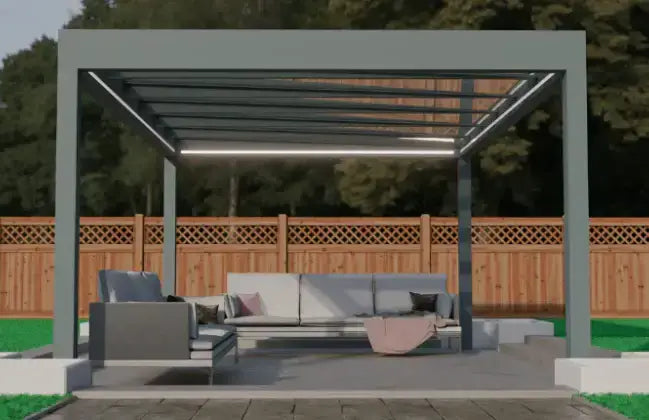 Pinela glass roof pergola the modern cubic style garden pergola